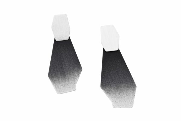 Boucles d'oreilles Lublin Noir & Blanc dégradé