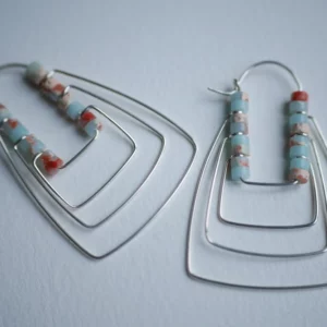 Boucles d'oreilles Jaspe bleu