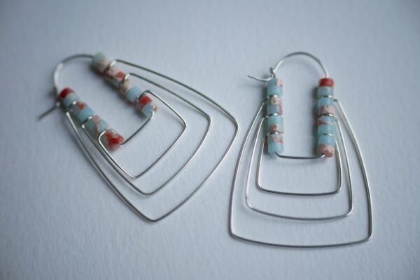 Boucles d'oreilles Jaspe bleu