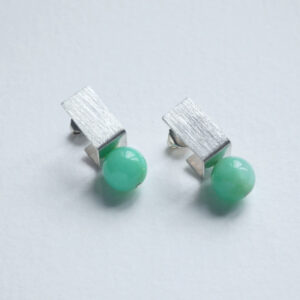 Boucles d'oreilles Junko - chrysoprase