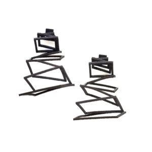 Boucles d'oreilles "Falling Squares" - Noir