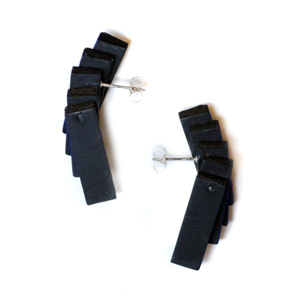 Boucles d'oreilles "Flight" - Noir & Argent – Image 3
