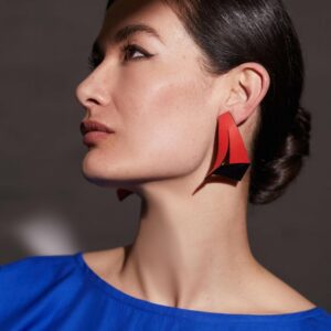 Boucles d'oreilles "Triangulation" - Rouge