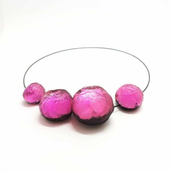 Collier 4 Météorites - rose vif – Image 2