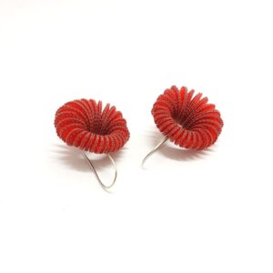 Boucles d'oreilles "Hybrid" Rouge Corail