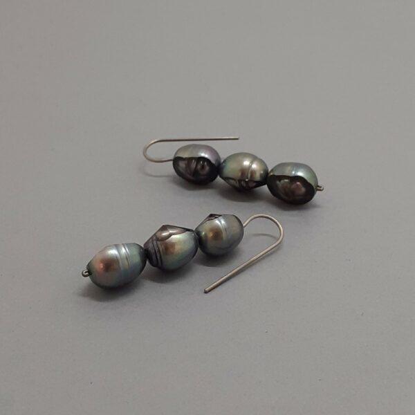 Boucles d'oreilles Trois Perles Facettées