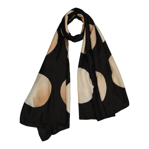 Foulard Nocturne Noir et Beige – Image 3
