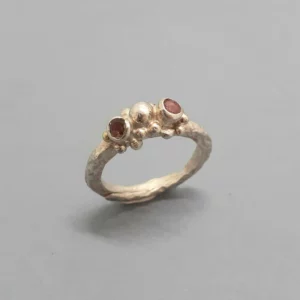 Bague Rocaille Tourmalines roses