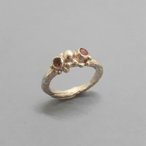 Bague Rocaille Tourmalines roses