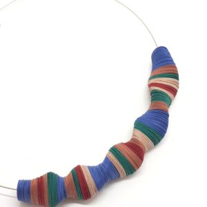 Pendentif Twist - bleu, vert & terracotta