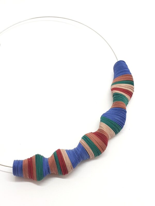Pendentif Twist - bleu, vert & terracotta