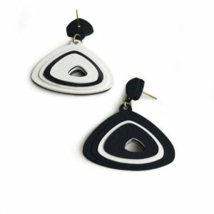 Boucles d'oreilles Triangle - Noir et blanc