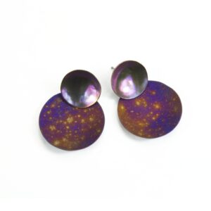Boucles d'oreilles Double Dots - Parme & pourpre