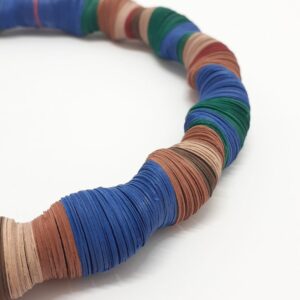 Collier Twist - bleu, vert & terracotta
