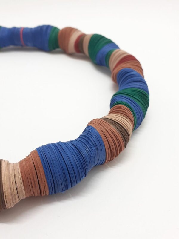 Collier Twist - bleu, vert & terracotta