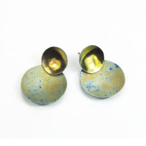 Boucles d'oreilles Double Dots - Jaune & bleu