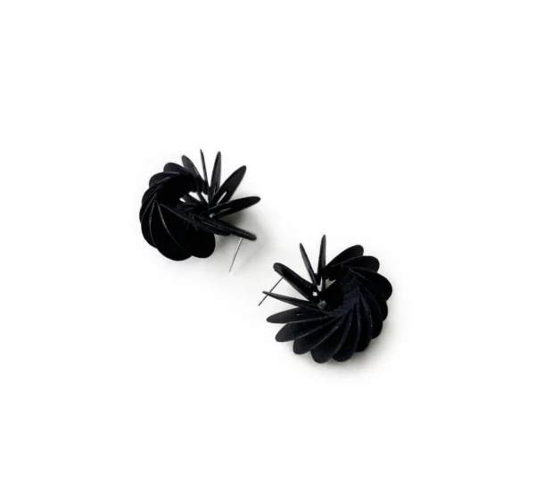 Boucles d'oreilles Coquillage - noir – Image 3