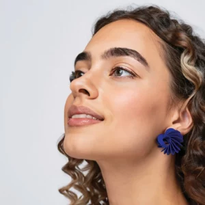 Boucles d'oreilles Coquillage - bleu électrique