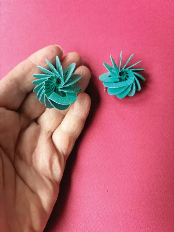 Boucles d'oreilles Coquillage - turquoise – Image 3