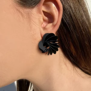 Boucles d'oreilles Coquillage - noir