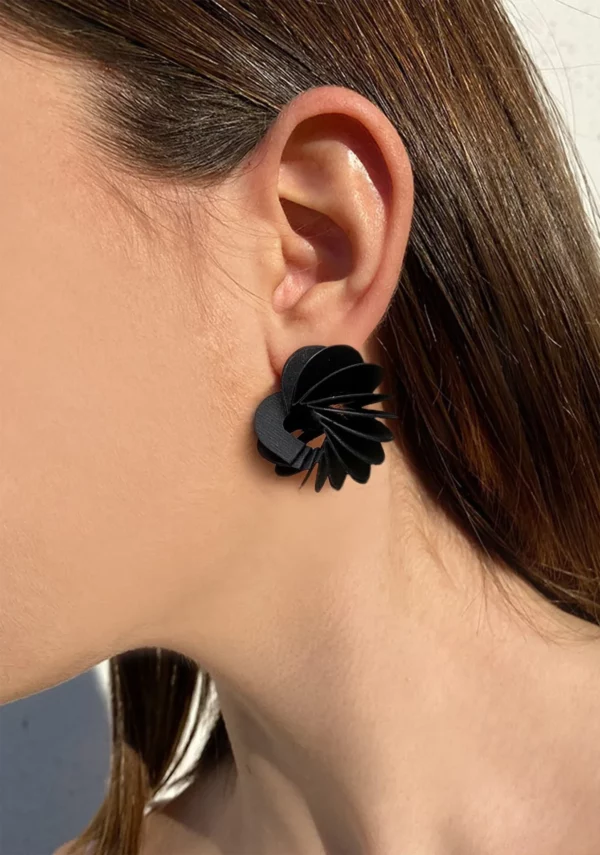Boucles d'oreilles Coquillage - noir