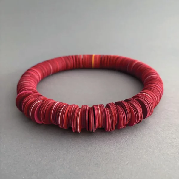 Collier Circle Melange - rouge