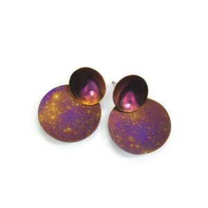 Boucles d'oreilles Double Dots - Pourpre orangé