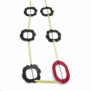 Sautoir Noir & rouge