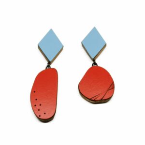 Boucles d'oreilles Koloro Gemo Bleu & Vermillon