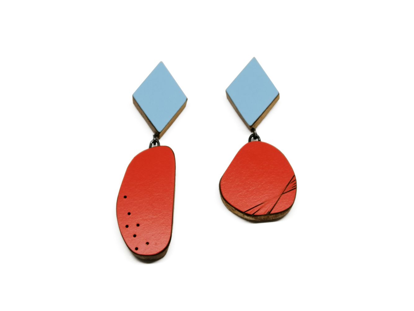 Boucles d'oreilles Koloro Gemo Bleu & Vermillon