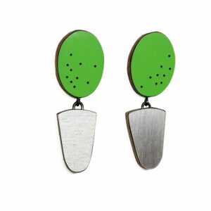 Boucles d'oreilles Koloro Gemo Vert & Argent