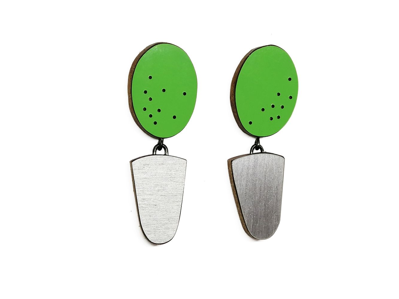 Boucles d'oreilles Koloro Gemo Vert & Argent