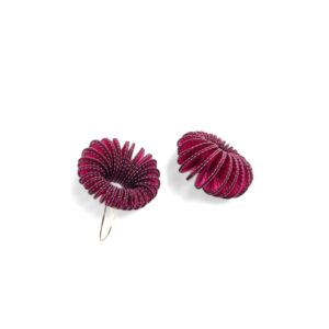 Boucles d'oreilles "Hybrid" Bordeaux fuchsia