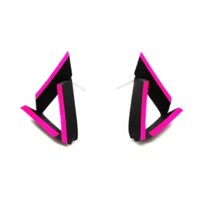 Boucles d'oreilles Triangle - Rose vif