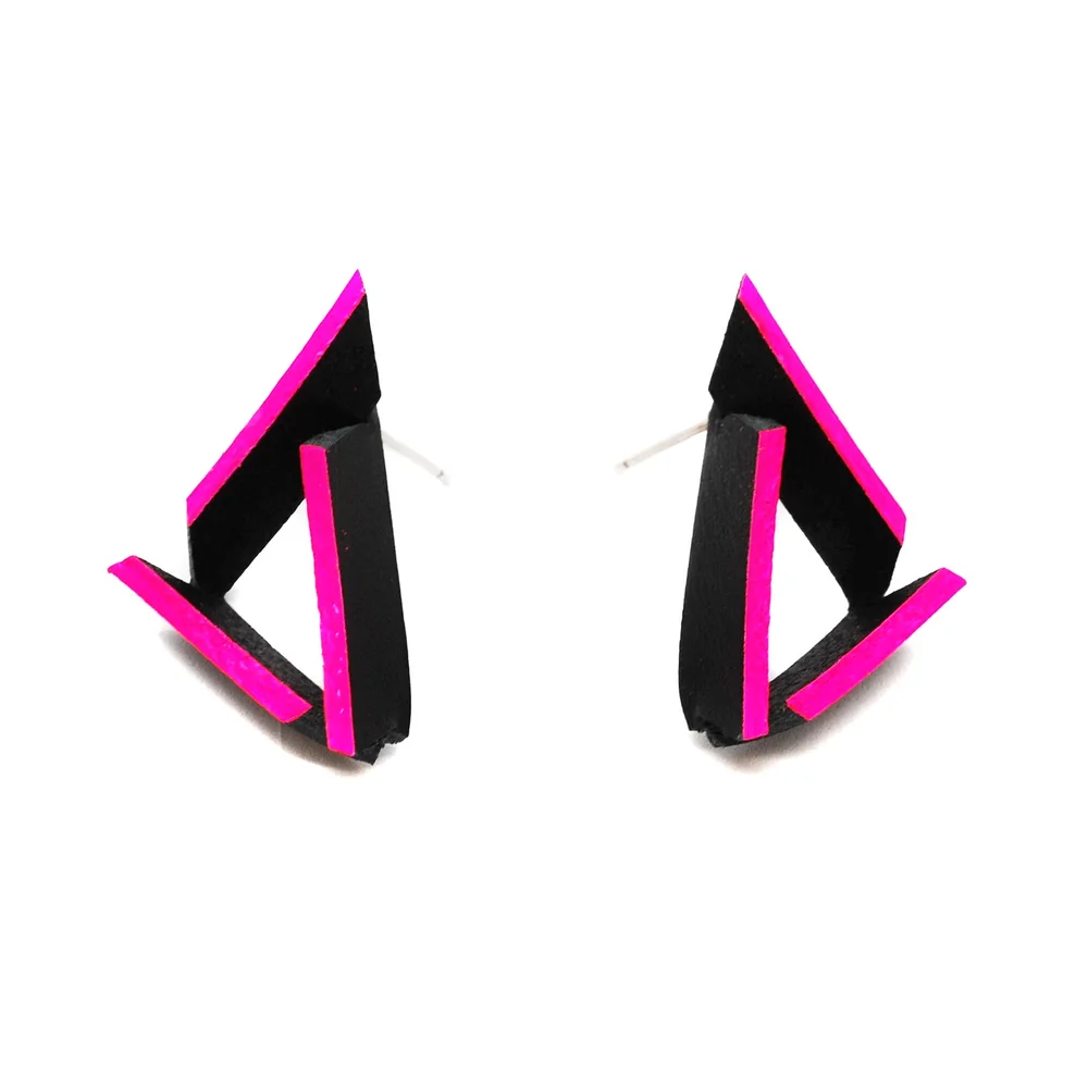 Boucles d'oreilles Triangle - Rose vif