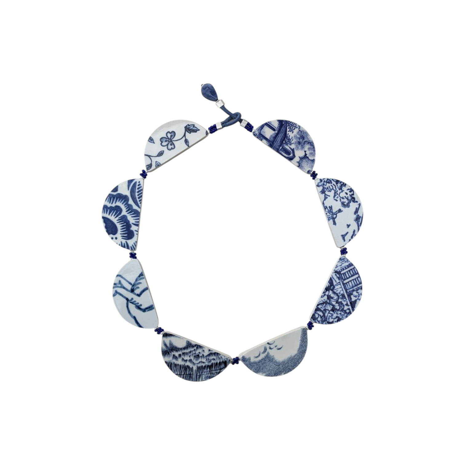 Collier Demi Lunes - bleu & blanc – Image 2
