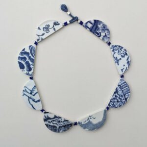 Collier Demi Lunes - bleu & blanc