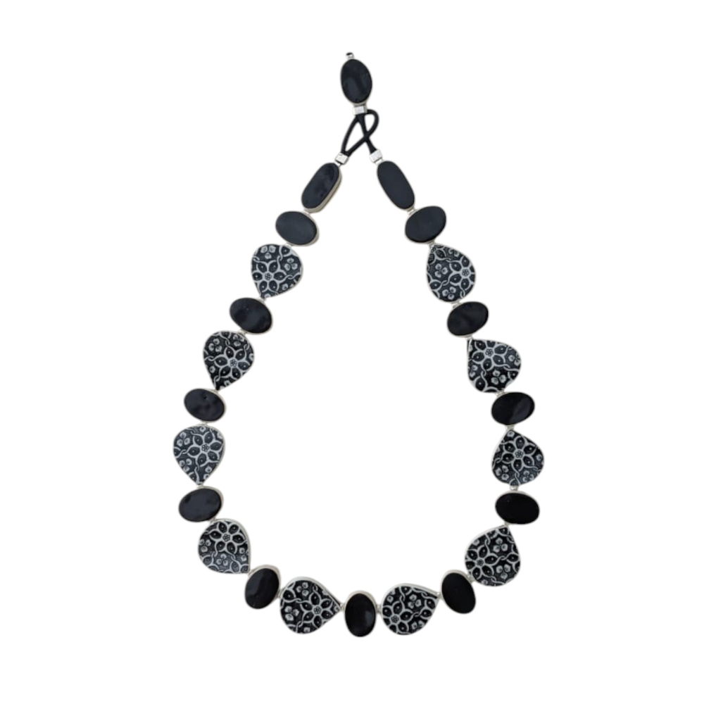 Collier Gouttes - Noir & blanc