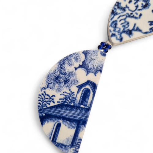 Collier Demi Lunes - bleu & blanc – Image 3