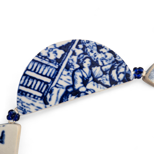 Collier Demi Lunes - bleu & blanc – Image 4