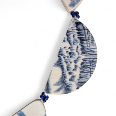 Collier Demi Lunes - bleu & blanc – Image 5