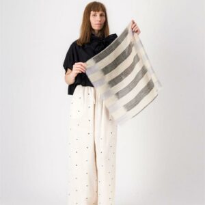 Bandana Cachemire Flux - noir & azur