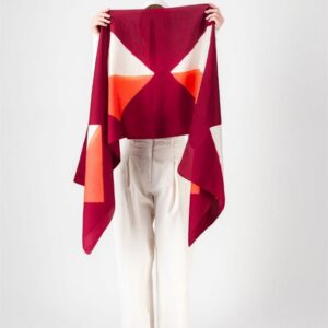 Étole en soie Origami - rouge & corail