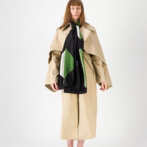 Étole en soie Origami - vert & noir