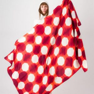 Étole en soie Tommette - rouge & corail