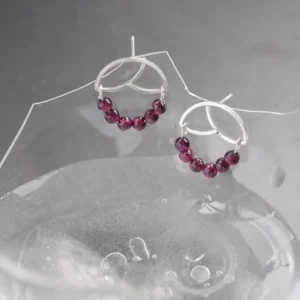 Boucles d'oreilles Yuna - grenats