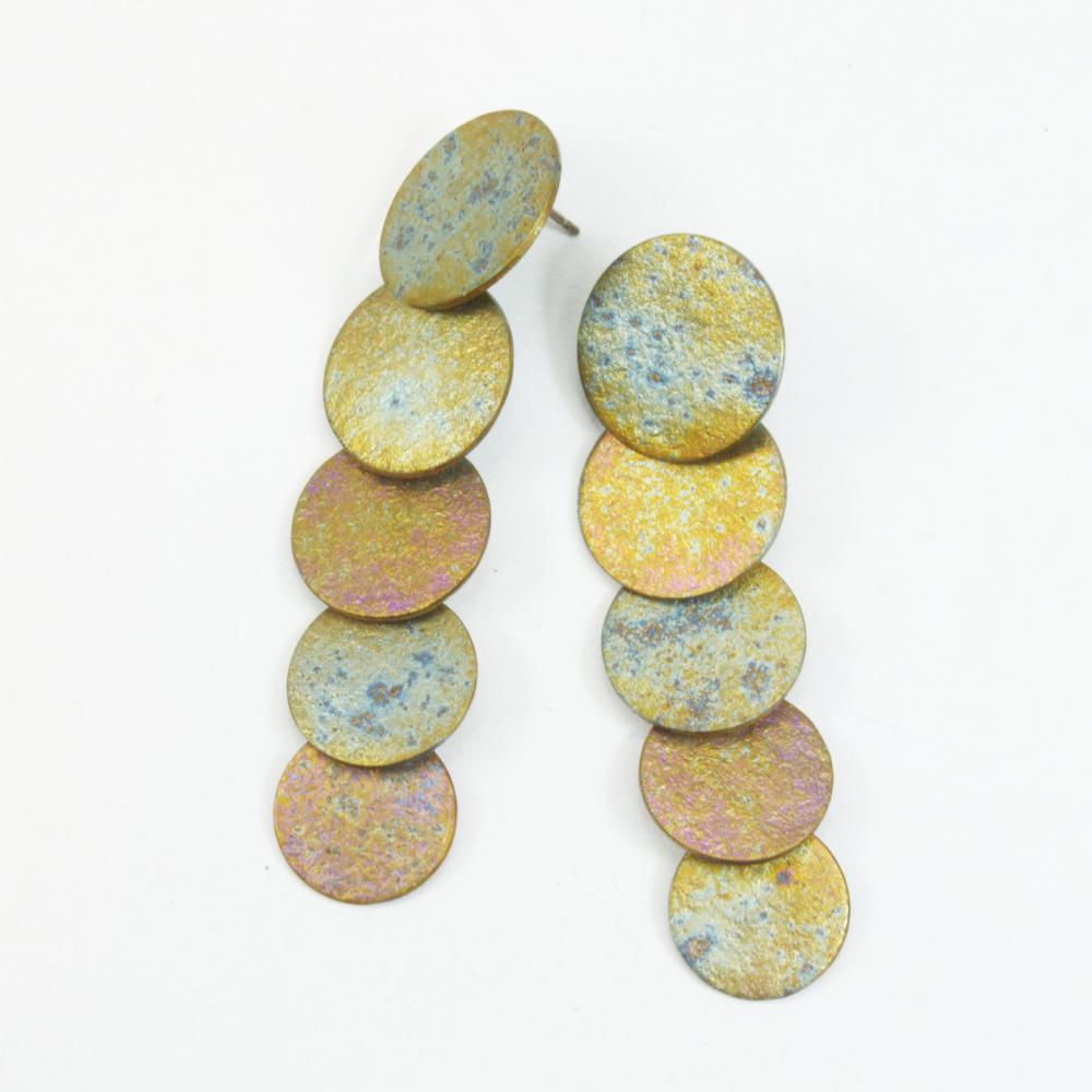 Boucles d'oreilles Dots Longues - Jaune