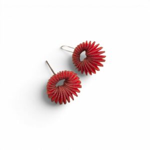 Boucles d'oreilles "Hybrid" - rouge orangé