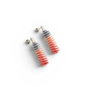 Boucles d'oreilles "Basic Long" - rose & gris