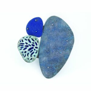 Broche Trois Galets - bleue